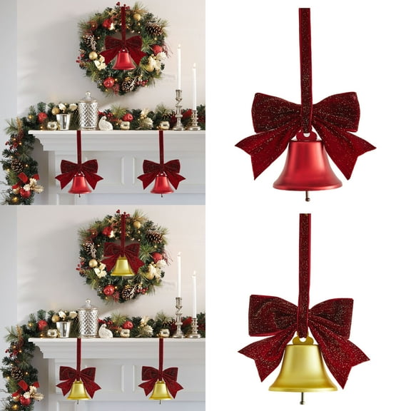 Fwttom Christmas Bells - Vintage Metal Hanging Bells Ornaments Holiday Christmas Bells for Decorations Indoor Outdoor Xmas Tree Wreath Garland