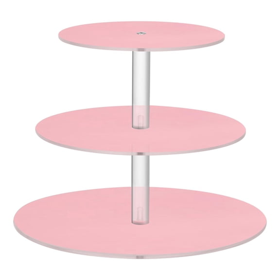 3 Tier Acrylic Cupcake Stand Light Pink Tone Background Dessert Display Tower for Birthday Wedding Party