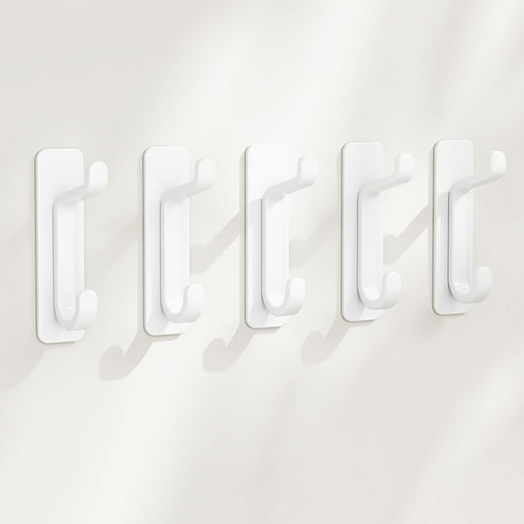 Heavy Duty Cloak and Towel Hooks for Bathroom Kitchen Dormitory Door Walls Sturdy Wallet Rack Hangers 5PCS
