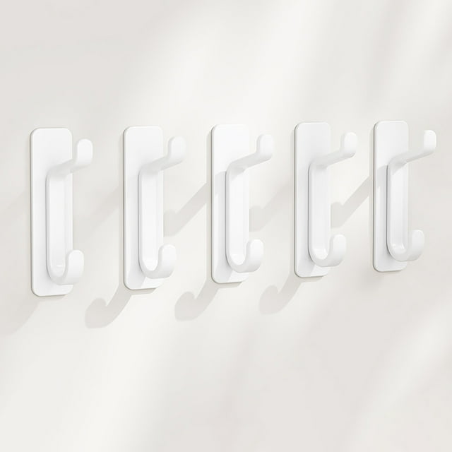 Cloak Hooks Towel Hangers Wallet Racks for Bathroom and Kitchen Heavy Duty Door Walls Storage Solution for Living Room Dormitory Walls 5PCS
