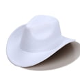 thumbnail image 5 of Staki Kids Western Cowboy Hat Vintange BrownWide-Brim Felt Cowgirl Hat for 4-10 Years Boys Girls(White,4-10 Years), 5 of 9