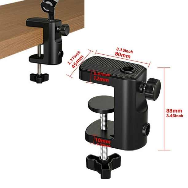Base de abrazadera para montaje en mesa, multiusos, compacta, resistente y práctica, con abrazaderas en C para micrófono para soporte de teléfono de