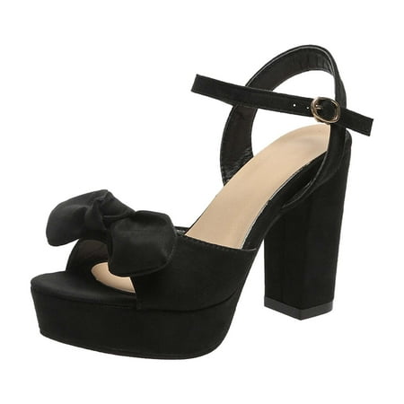 

Quealent Adult Women Shoes High Heel for Women Size 13 Womens Shoes Summer Casual Sandals Buckle Band Fish Mouth High Heels Boots for Women Size 9 Black 8.5