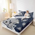 thumbnail image 4 of Manfei Football Game Lovers Twin Sheet Sets,Rugby Sport Twin Fitted Sheet,Gray Deepblue White Flat Sheet For Boys Teens,Ultra Soft Home Decor,3 Pieces, 4 of 7