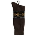 thumbnail image 2 of CANDOR AND CLASS Men's Combed Cotton (78%) Crew Socks for Men (Brown Flat Knit 1PK (4 Pairs)), 2 of 9