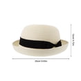 thumbnail image 2 of EeaseMX Sombrero de paja con ala ancha enrollable y lazo para mujer y niña, ideal para el verano, ideal para playa (blanco cremoso), 2 of 7