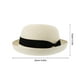 thumbnail image 2 of BRIGHTFUFU Sombrero de paja con ala ancha enrollable y lazo para mujer y niña, ideal para el verano, ideal para playa (blanco cremoso), 2 of 7