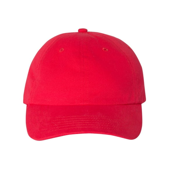 Brushed Twill Cap, Adjustable, Red