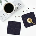 thumbnail image 4 of Zufioo Copper-Gold Gloss Outline Flower1 Print Leather Coaster Set, Decorative PVC Coasters 4-pack - Scald and Stain-resistant, Suitable for Home, Cafes, Restaurants-Square, 4 of 6