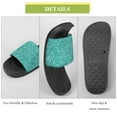 thumbnail image 7 of GZHJMY Stylish Slides for Women Men, Teal Green Or Turquoise and Aqua Glitter Sparkle Background Soft Flexible Slip-on Sandals Slippers, 7 of 7