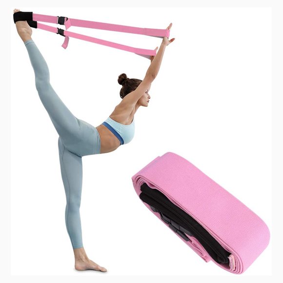 Leg Stretcher Band, Flexibility Trainer Strap Splits Trainer for Dance Ballet Yoga Gymnastics Training Tensile Stretching-pink