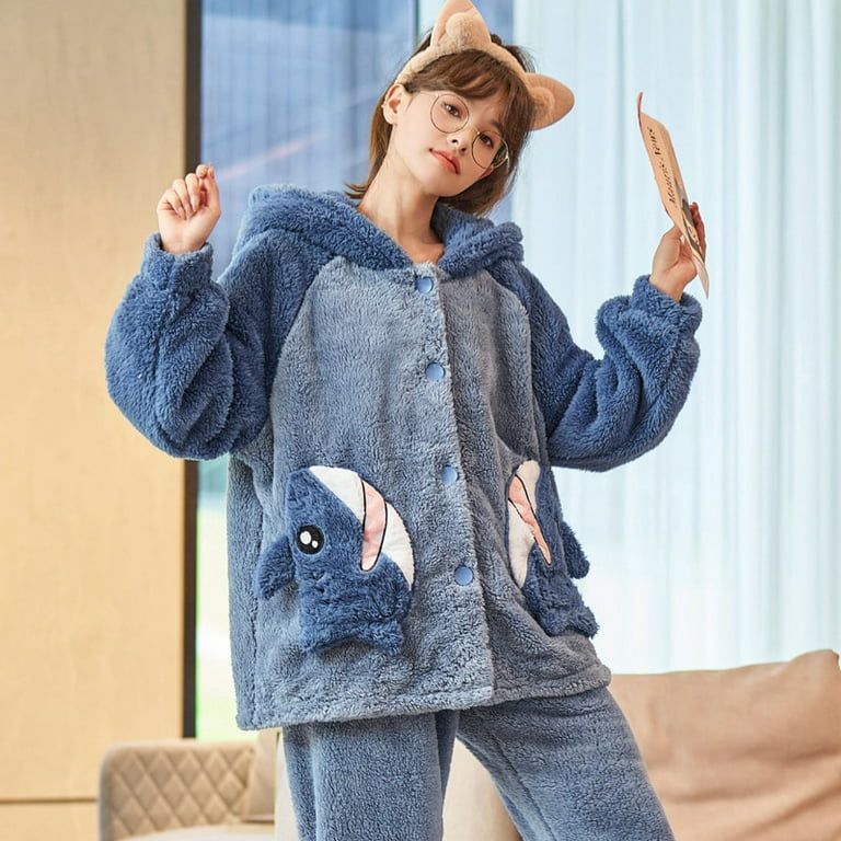DanceeMangoo FUNISHI Plush Pajama Set Women Sleepwear Cartoon