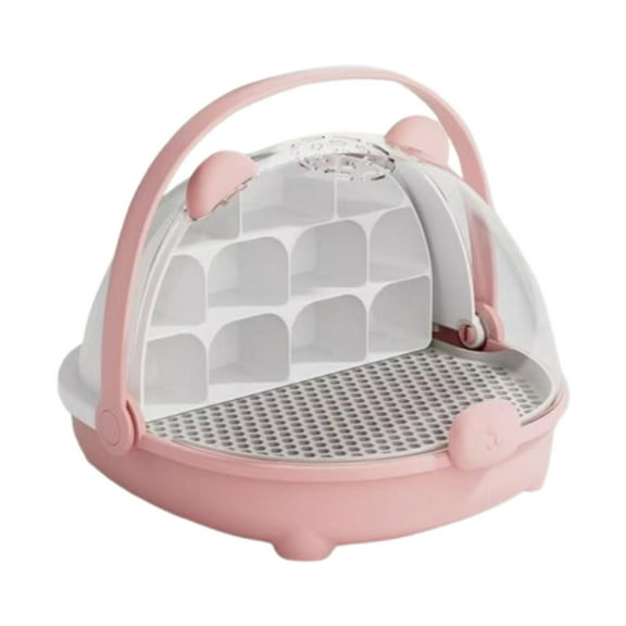 oshhni Silkworm Breeding Box Carry Handle Silkworm Growth Box Breeding Box Pink