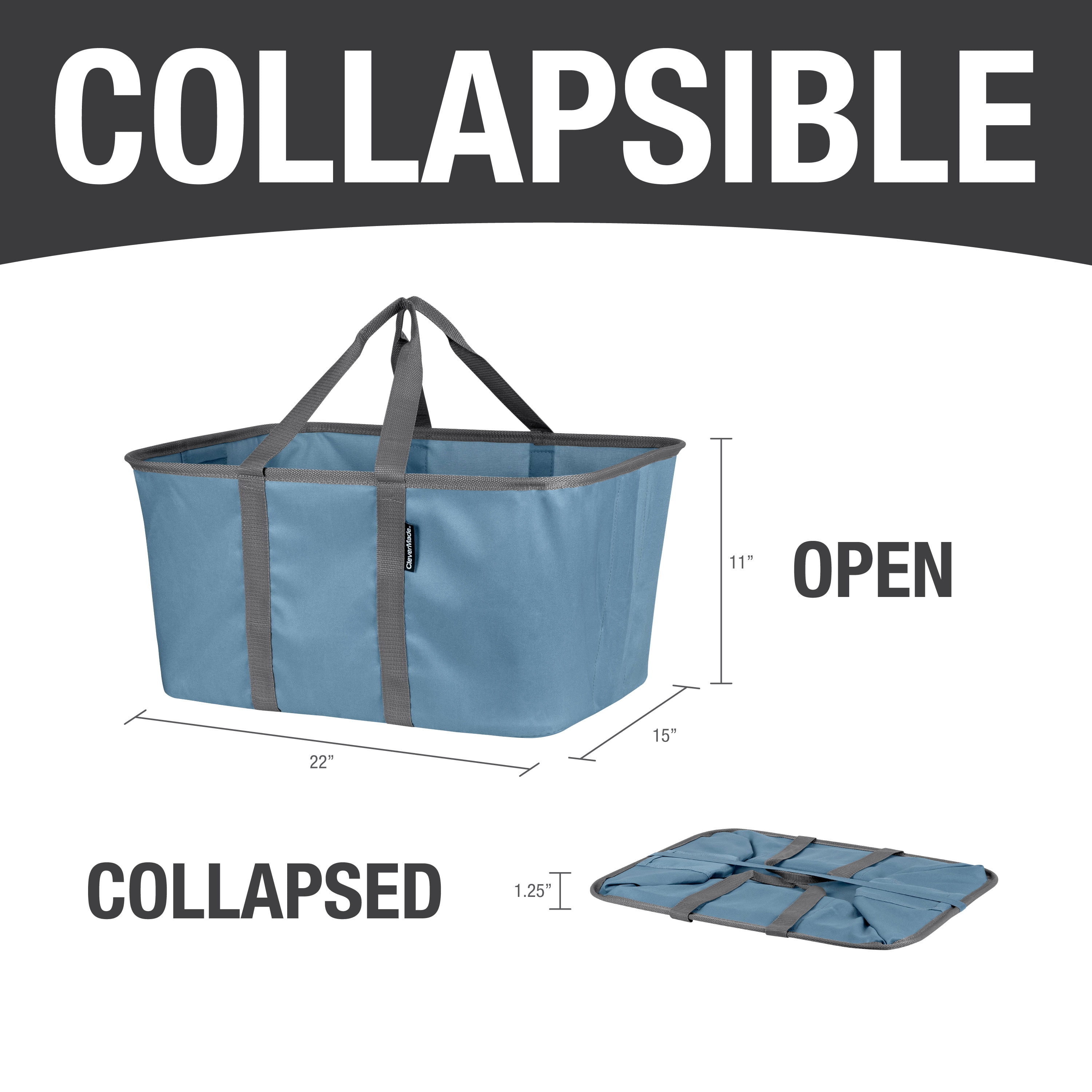 CleverMade Collapsible Fabric Laundry Baskets - Foldable Pop Up Storage  Container Organizer Bags - L…See more CleverMade Collapsible Fabric Laundry