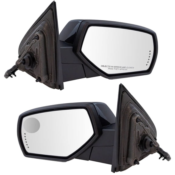 TRQ Mirror Power Fold Heated Memory Signal Puddle Smooth Set of 2 for GM Pickup MRA04495