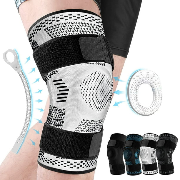 1PC Knee Brace Support Compression Sleeve with Side Stabilizers and