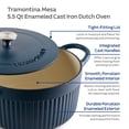 thumbnail image 6 of Tramontina Mesa 5.5 Qt Enameled Cast Iron Dutch Oven Blue, 6 of 14