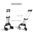 thumbnail image 3 of Finether Personal 176 lb Capacity Aluminum Folding Hand Truck，Multi-Purpose Height-Adjustable 2-Wheel Dolly Truck , Lightweight Portable Cart Trolley for Indoor Outdoor Trave，Free Bungee Cord，Black, 3 of 9