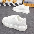 thumbnail image 4 of Men's Retro Minimalist Sneakers - Low-Top Lace-Up PU Upper, Outdoor - Casual Athletic, Year-Round Wear Cushioned Insole & PVC Sole, Solid Color (Suitable for) Gym, Training,, 4 of 5