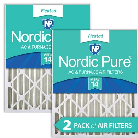 

Nordic Pure 18x24x4 (3 5/8) Pleated MERV 14 Air Filters 2 Pack