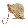 thumbnail image 4 of Sombrero de paja para mujer, gorra plegable para vacaciones, fiestas, bodas, festivales al libre., 4 of 9