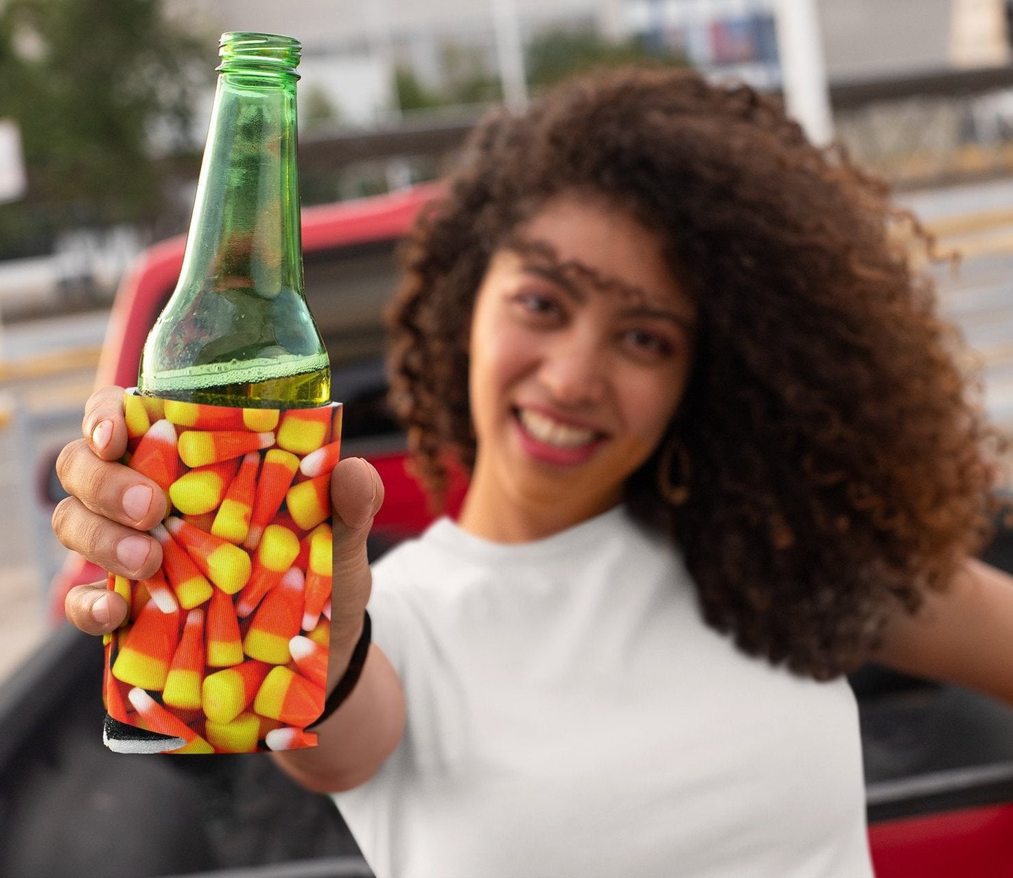 Halloween Candy Corn Can Cooler Set 6