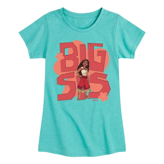 Moana 2 - Big Sis Moana - Girl's Toddler And Youth Fitted Short Sleeve Graphic T-Shirt