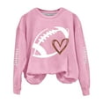 thumbnail image 3 of Pink Hoodies for Women Funny Football Shirts for Women Football Mom Sweatshirt Women's Crewneck Sweatshirt Going Out Tops, 3 of 4