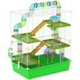 thumbnail image 2 of PawHut 23" 5-Tier Hamster Cage with Wheel and Water Bottle, Green, 2 of 9