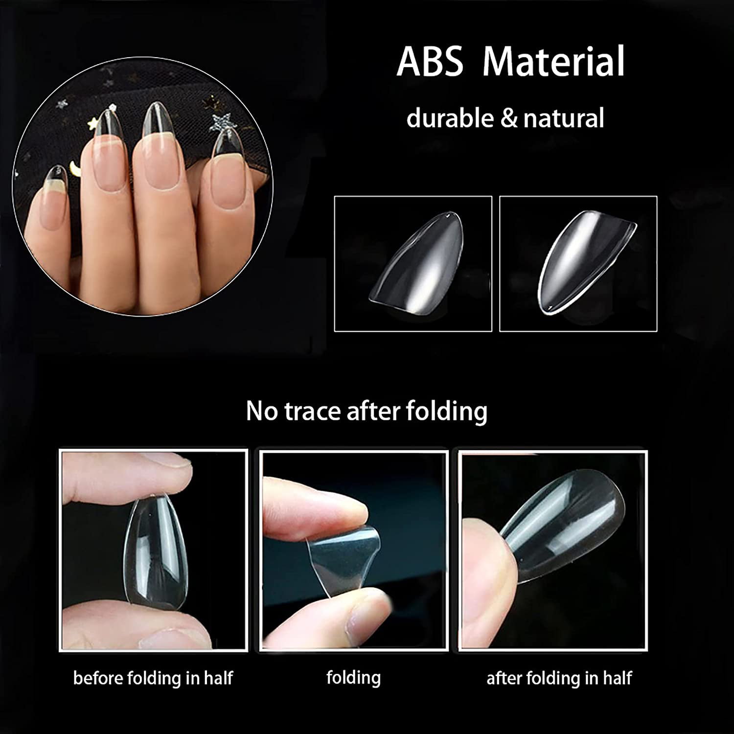 500pcs Clear Fake Nails Long Coffin Stiletto French Full Cover False Nail  Tips | eBay