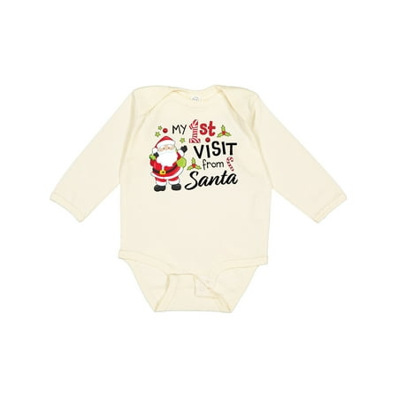 

Inktastic My First Visit from Santa Gift Baby Boy or Baby Girl Long Sleeve Bodysuit