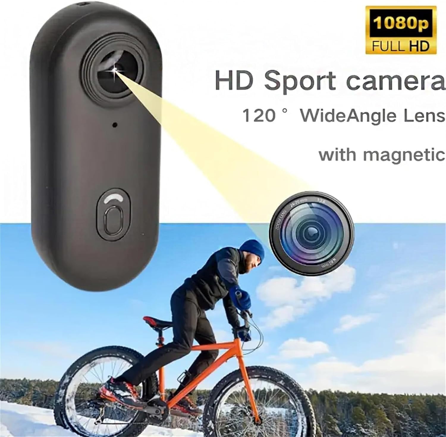 4K HD Wearable Body Camera, Hands-Free Mini Action Cam with Audio, Video, Mount Anywhere for Vlogging, Cycling, Diving