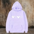 thumbnail image 6 of WQNVRNR Kids Valentine's Day Hoodie- Casual Heart Long Sleeve Fleece-Lined Sweatshirt with Pocket Purple Size 14, 6 of 6