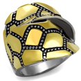thumbnail image 1 of Alamode TK2368-9 Femmes Bicolore IP Or Bague en Acier Inoxydable avec Époxy en Jet - Taille 9, 1 of 1