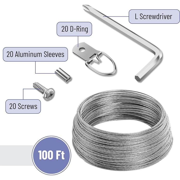 Mr. Pen Picture Hanging Wire Kit, 60 Piece photo 6