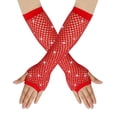 thumbnail image 1 of Gants en Résille des Années 80 pour Femmes Gants Longs Sans Doigts en Maille Accessoire Rétro Style Mode Fête, 1 of 3
