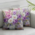 thumbnail image 3 of Acheng Purple Lavender Throw Pillow Covers Set of 2 Spring Summer Flower Vase Botanical Bouquet Farmhouse Square Pillowcases for Couch Porch Sofa Bed Indoor and Outdoor 24x24in, 3 of 7