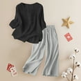 thumbnail image 6 of LEKODE 2 Piece Sets for Women Summer Linen Short Sets for Women Matching Sets Women Clothing Tank Crop Top Wide Leg Pants Set Beach Sets for Women Black 3xl, 6 of 9