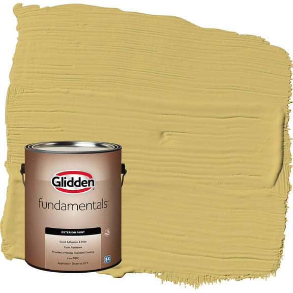 Glidden Fundamentals Spicy Mustard / Yellow Semi-Gloss Exterior Paint, 1 Gallon