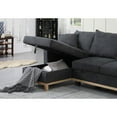 thumbnail image 3 of Colton Dark Gray Fabric Reversible Sleeper Sectional Sofa with Storage Chaise, 3 of 13
