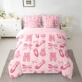 thumbnail image 2 of Feelyou Kawaii Ballet Dancer Twin Bedding Sets 7-Piece, Pink Princess Shose Bedding Comforter Set, Dreamy Bowknot Ribbon Reversible Sheet Sets, Super Cozy Room Decor, 2 of 8