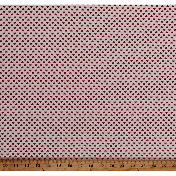 Cotton Valentine's Day Love Sevenberry Classiques Red Hearts on White Cotton Fabric Print by the Yard (SB-88621D1-3-POPPY)