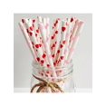 thumbnail image 1 of 25pcs Disposable Paper Straws, Valentine'S Day Series, Colorful & Cute, Perfect For Decorating Desserts And Pastries At Parties, 1 of 5