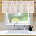 thumbnail image 6 of Wooden Texture Window Valance for Kitchen, Modern Rustic Farmhouse Wood Grain Simple Geometric Rod Pocket Short Curtain for Small Windows, Light Filtering Decorative Valance, 60 x 18 Inch, 1 Panel, 6 of 9