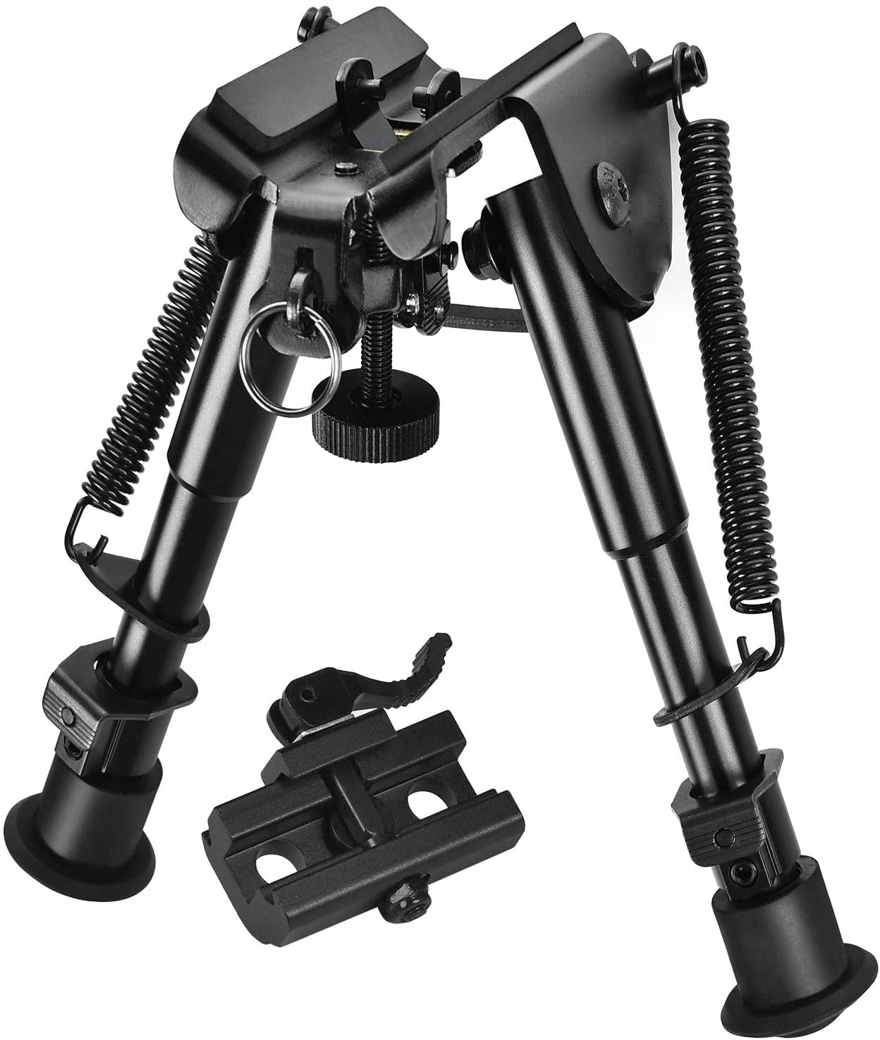 Hunting 6" inch Clamp-on Rifle Bipod Adjustable Picatinny Rail Adapter Mount 