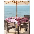 thumbnail image 2 of Outdoor Tablecloth with Umbrella Hole and Zipper, Valentine's Day Square Table Cloth 54x54 Inch Waterproof Tablecloth, Romantic Love Tree Branch Truck Roses Ombre Pink Picnic Table Cover for Patio, 2 of 7