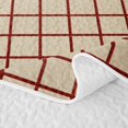 thumbnail image 5 of Manfei Classic Checkered Quilt King,Rustic Plaid King Coverlet Set,Beige Red,3 Pieces,1 Bedspread and 2 Pillowcases, 5 of 7