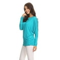 thumbnail image 2 of Moa Collection Women's Relaxed Fit Tunic Top Dolman Sleeve Knit Casual Style, 2 of 4