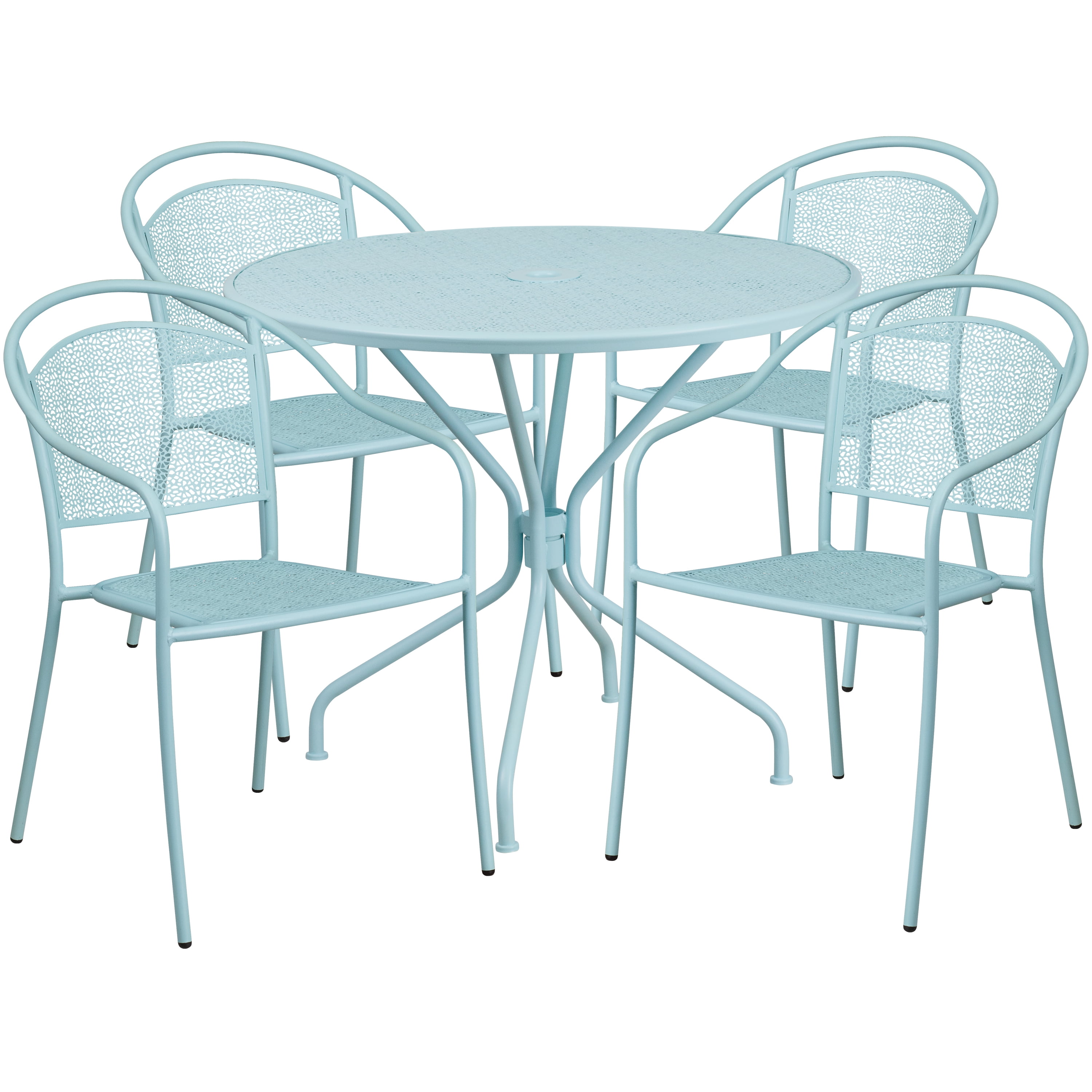 Flash Furniture 3525 Round Indoor Outdoor Steel Patio Table Set With