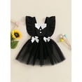 thumbnail image 3 of RUINIXCW Toddler Baby Girl Halloween Outfit Newborn Infant Baby Girls Witch Costume Summer Fall Romper Dress Flutter Sleeve Square Neck Tulle Dress, 3 of 9